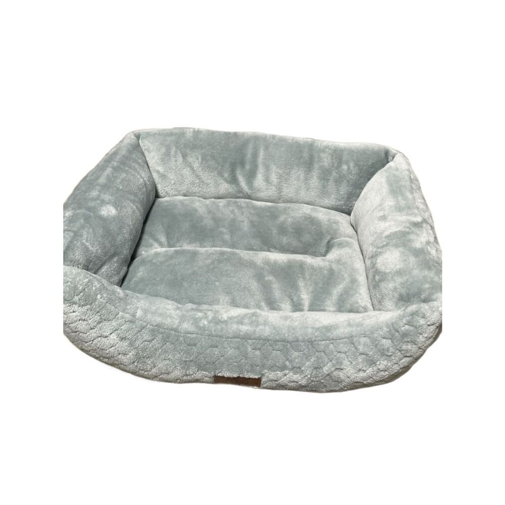 AVA Plush Rectangular Pet Bed in Light Sage Mint Green (18”x 21”) Soft Comfy Bed - Picture 4 of 14